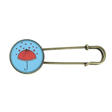 Imagem de Guarda-chuva de renda vermelha, clima, retrô, broche de metal