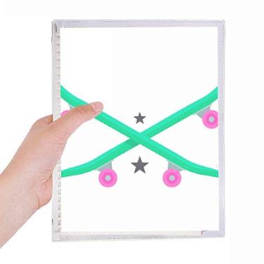 Imagem de Caderno de inverno esportivo para esqui e skate rosa verde folhas soltas diário recarregável artigos de papelaria