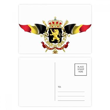 Imagem de Cartão postal com emblema nacional da bandeira da Bélgica