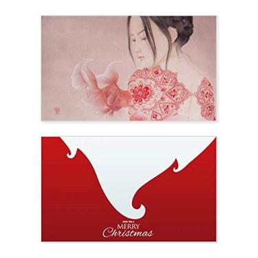 Imagem de Corte de papel Beleza Pintura chinesa Feriado Feliz Natal Cartão de parabéns Mensagem de Natal Letra de Natal