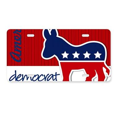Imagem de DIYthinker Placa de licença Democrata, emblema de burro, bandeira de aço inoxidável