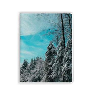 Imagem de Diário de capa macia Pine Clouds Blue Sky Art Deco para presente moderno