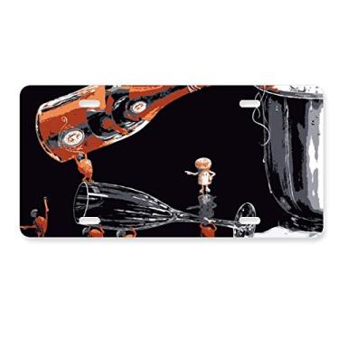 Imagem de DIYthinker Tampa de vidro para decoração de placa de licença de aço inoxidável para automóvel