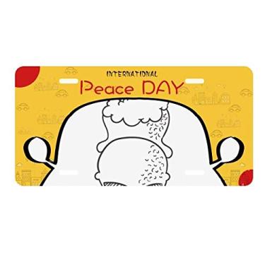 Imagem de DIYthinker Black Outline Biscuits Placa de licença de sorvete Etiqueta Carro Decoração Dia da Paz