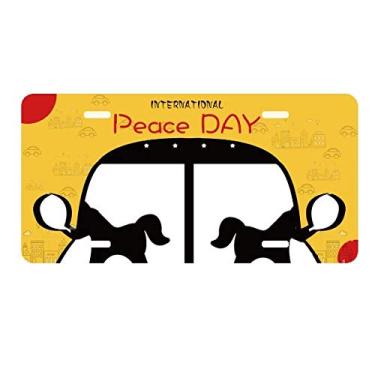 Imagem de DIYthinker Placa de carro com contorno do parque de diversões de carrossel preto para decoração de carro