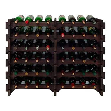 Imagem de Adega Vinho Madeira 48 Garrafas Cor Imbuia C08 Cevey Adegas e Artesanatos