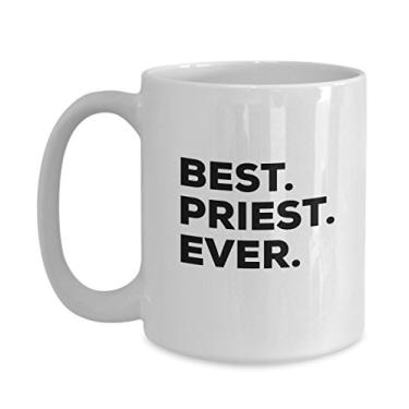 Imagem de Presentes de padre – Caneca de café Best Priest Ever – Ortodoxa Católica Ortodoxa – Aniversário de aniversário de Natal – Engraçado – Para um presente