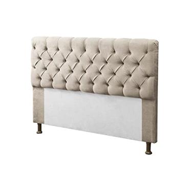 Imagem de Cabeceira para Cama Box Queen 160cm Mirage c/Capitonê Suede Bege - LM DECOR