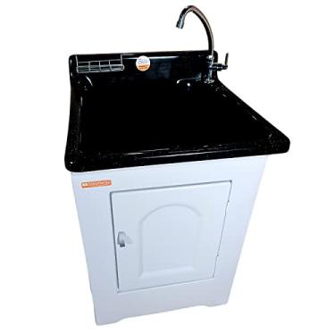 Imagem de Tanque Lavar Roupa 40L Gabinete em Abs Com Torneira de Mesa Cor:Preto