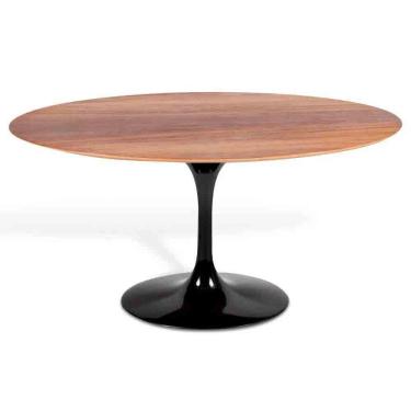 Imagem de Mesa Saarinen Oval Imbuia 135x90cm - Base Preta