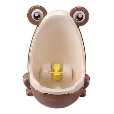 Imagem de harayaa Sapo de desenho para treinamento de toalete masculino com montado na parede, portátil, fácil de limpar, mictório para meninos, Café Leve