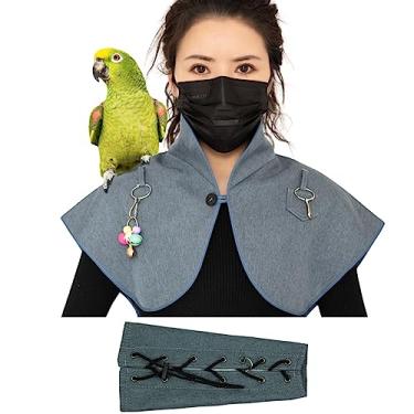 Imagem de Pet Bird atualizado, impermeável, protetor de cocô de pescoço, conjunto protetor de braço antiarranhões, almofada de ombro anti-mordida, xale de fralda para papagaio, arara, periquito africano, periquito, Agapornis Fischeri