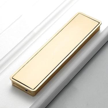 Imagem de Maçaneta de porta oculta em ouro preto, maçaneta embutida em liga de zinco, maçaneta de armário invisível, maçaneta embutida, ferragens para móveis, ouro 6020,160 mm