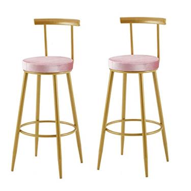 Imagem de Cadeiras de jantar cadeiras de sala de jantar, balcões de bar altos conjunto de 2 bancos de bar de veludo para café da manhã banquetas de jantar cadeiras de bar de altura fixa com apoio para os pés para bar de café da manhã, balcão, cozinha Tudo está bem