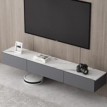 Imagem de Suporte de TV flutuante para unidade de TV montado na parede, console de mídia montado na parede de 39,3/47,2/55,1 polegadas com portas, prateleira de console flutuante para sala de estar quarto centro de entretenimento, fácil de limpar/a/decoração de 120 cm