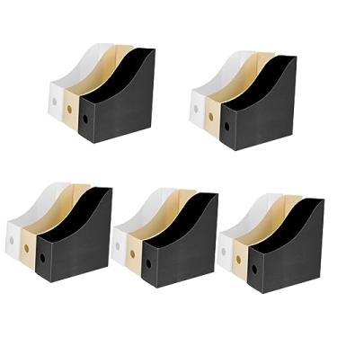 Imagem de NOLITOY 15 Peças Estojo Preto Bege Arquivos De Livros Domésticos E Rack Plástico Suporte De Escritório Arquivo De Documentos Branco Para Armazenamento Organizador De Revistas Mesa Estante