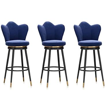 Imagem de Cadeiras de jantar cadeiras de sala de jantar banqueta de bar com encosto alto conjunto de balcão de 3,25 cm de altura elegante banqueta de veludo estofada cadeira de bar para cozinha ilha sala de jantar pátio tudo está bem