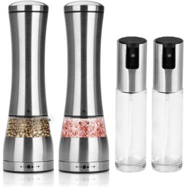 Imagem de Kit 2 Moedores Sal E Pimenta  + Kit 2 Sprays Azeite E Vinagre