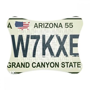 Imagem de Moldura de quebra-cabeça com padrão de número de licença de carro americana ornamento de jogo de quebra-cabeça