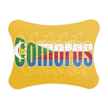 Imagem de Moldura de quebra-cabeça com nome da bandeira do país Comoros para decoração de imagem