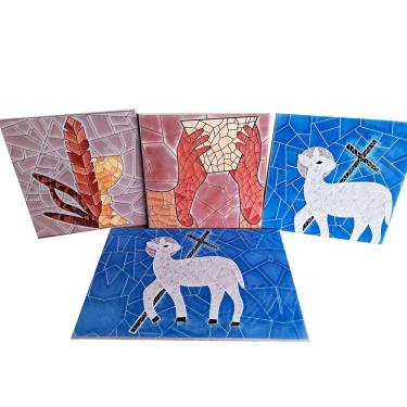 Imagem de Kit Decorativo Azulejos Artes Católicas para Igrejas e Capelas