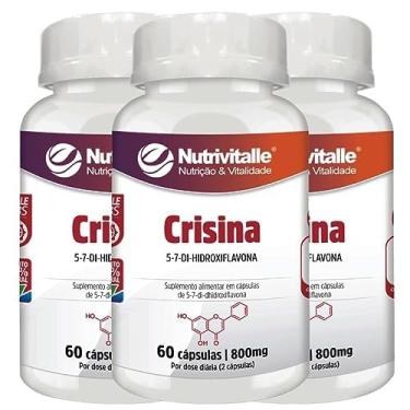 Imagem de Crisina 800mg 60 Cápsulas Nutrivitalle 3 Potes
