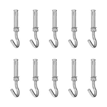 Imagem de LZKW Gancho de expansão, ganchos de parafuso de aço inoxidável de alta resistência com inclinação de cunha 10 peças para tijolos para cimento ()