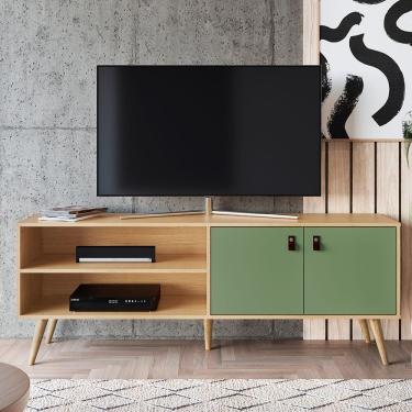 Imagem de Rack Genialflex Amber com 2 Portas, 160 cm de Largura, Ideal para TV de até 60"