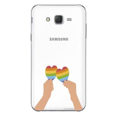 Imagem de Capa Case Capinha Samsung Galaxy  J7 Arco Iris Mãos Com Corações - Sho