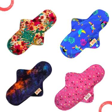 Imagem de Kit com 4 absorvente ecológico noturno 26 cm toque seco Circulare