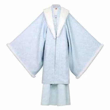 Imagem de Vestido Hanfu de Inverno Feminino Dinastia Chinesa Tang Conjuntos de Bordado Tradicional Traje Feminino de Natal Ano Novo Plus Size