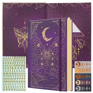 Imagem de TIEFOSSI Caderno de diário pontilhado, diário borboleta para mulheres e homens, papel grosso de 160 g/m² com 256 páginas numeradas, diário A5 de capa dura, caderno de diário pontilhado com bala, para