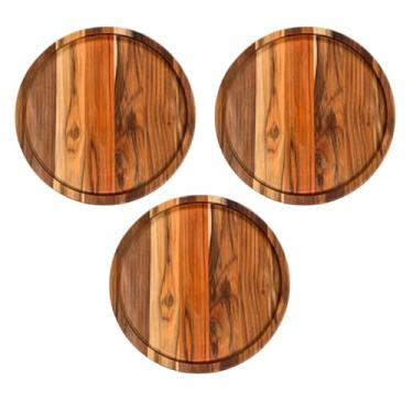 Imagem de Brasa Store, Kit 3 Tábuas Suportes De Madeira 30Cm Para Cortar E Servir Pizzas