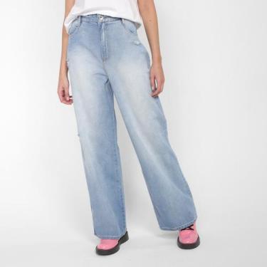 Imagem de Calça Jeans Wide Leg Colcci Bruna Cintura Alta Feminina
