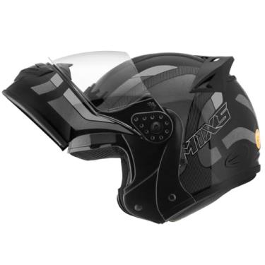 Imagem de Capacete de Moto Mixs MX Gladiator Delta Articulado Escamoteável Robocop Cinza Com Cinza 62