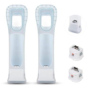 Imagem de bangbird Sensor adaptador Motion Plus com capa de silicone para controle remoto Nintendo Wii, adaptador Acelerador MotionPlus - 2 peças, branco