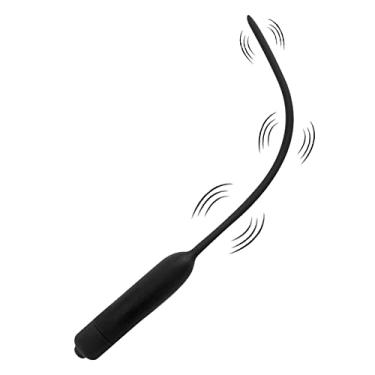 Imagem de Sons uretrais Cateter Vibratório Varinha Massageador Pequeno Impermeável Portátil Sem Fio Massageador para Adulto Preto (20 cm)