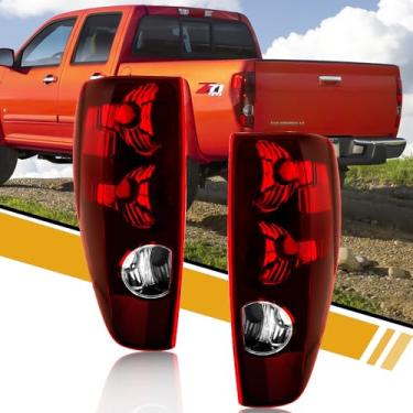 Imagem de Conjunto de luz traseira CLERYEE em par compatível com Chevrolet Colorado e GMC Canyon 2004-2012, substituição de lâmpada traseira de freio de halogêneo estilo OE, com lente e caixa apenas, lado esquerdo e direito