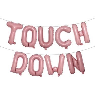 Imagem de Football Party Supplies Kit - Touchdown Letter Foil Balloons Banner for Birthday, Gameday Football Sport Birthday Balloon Party Decoration Suppliers (TOUCH DOWN Pink)