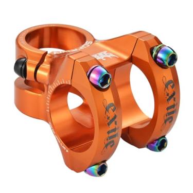 Imagem de SOFRON Haste de bicicleta de 31,8 x 28,6 mm, haste curta MTB, suporte de guidão para mountain bike, haste de bicicleta de 35 mm, liga de alumínio CNC ultraleve, laranja