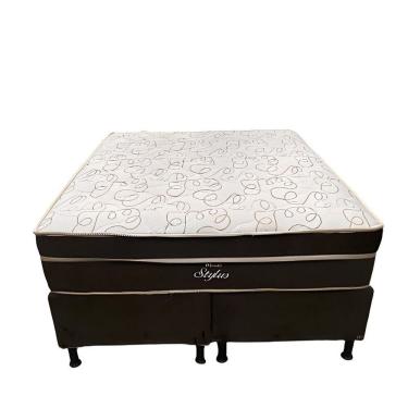 Imagem de Conjunto Box Stylus Queen 158X198X60 Molas Ensacadas Topázio