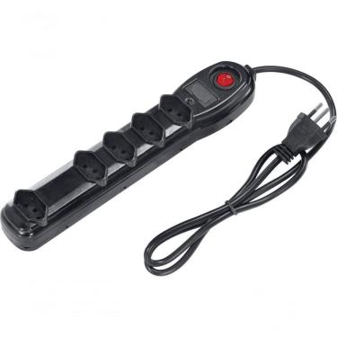 Imagem de Filtro De Linha 5 Tomadas Com Fusível E Chave Cabo Pp 3x0,75 0,75m Fl5t Pacote Plástico