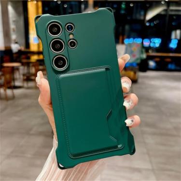 Imagem de Capa de telefone tipo carteira de silicone líquido para Samsung Galaxy S24 S23 FE Plus S22 Ultra A14 A34 A54 A53 A15, verde, para Samsung S24 Plus