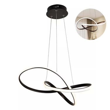 Imagem de Lustre Luminária 3 em 1 Moderno Orgon Pendente Arco Led Perfil Infinito Iluminação Luxo...