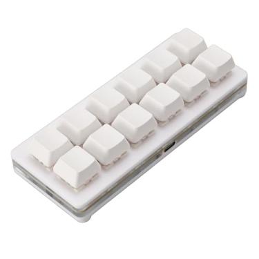 Imagem de Teclado Mecânico para Jogos de 12 Teclas, Teclado de Uma Mão, Teclado OSU Com Fio USB C, Teclado Hot Swap Programável para Linux, para OS X, para (Branco)