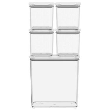 Imagem de Kit de Potes Herméticos Organizadores Empilháveis Modo 5 peças - Coza