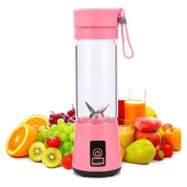 Imagem de Mini Mixer Recarregável Usb Rosa Para Academia - Knup Liquidificador P
