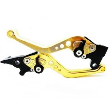 Imagem de Manete Esportivo Azul - Strada - Twister - CB300 - Dourado - Loja Duas