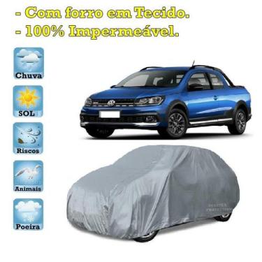 Imagem de Capa com forro cobrir carro Volkswagen Saveiro Nova 100% Impermeável P