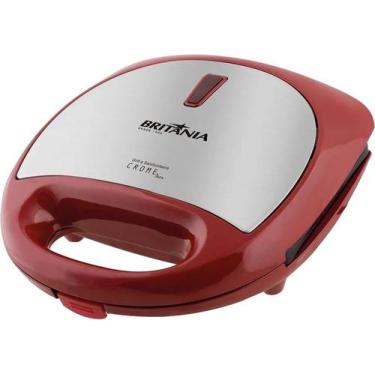 Imagem de Sanduicheira e Grill Britania Crome Inox Vermelho - 220V-50HZ/60HZ